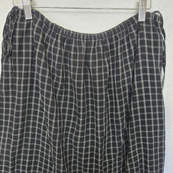 UNIQLO C Women Modern Minimalist Elevated Basic Check Gathered Hips Midi Skirt S - Picture 2 of 11